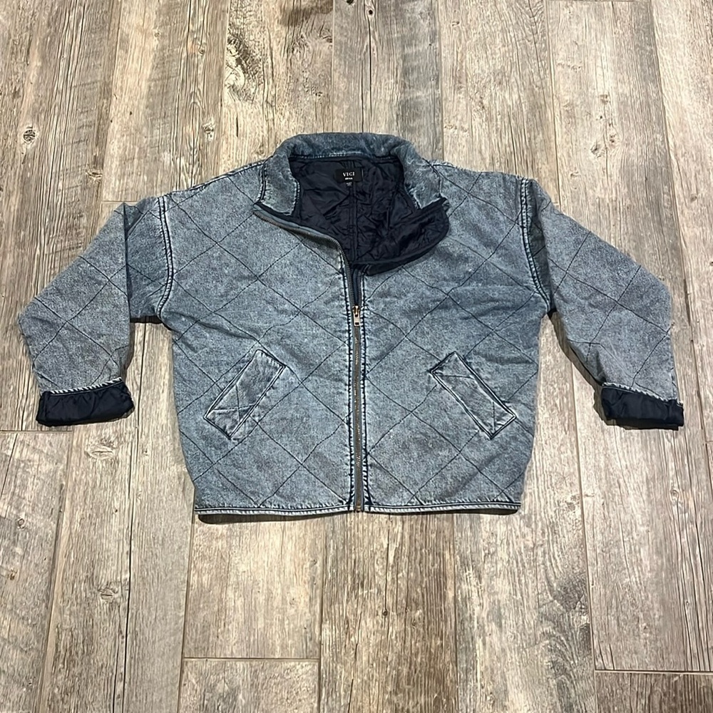 VICI Light Blue Quilted Jean Jacket - Picture 7 of 11